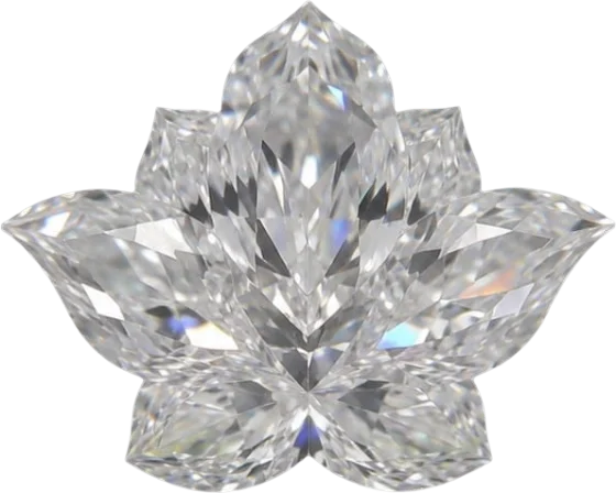 Lotus, formed from marquise cut diamonds