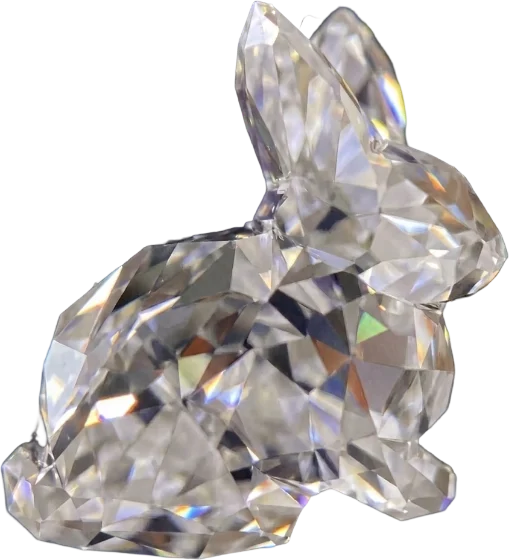 Rabbit, sculpted as a three-dimensional faceted diamond