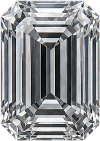 Emerald step cut diamond